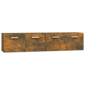 Wall Cabinets 2 pcs Smoked Oak 80x35x36.5 cm Engineered Wood - thumbnail 2