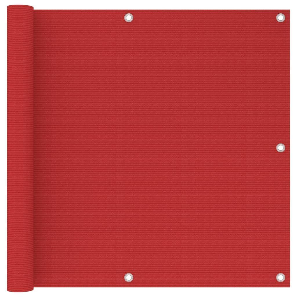 Balcony Screen Red 90x500 cm HDPE - image 1