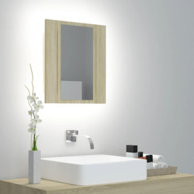 LED Bathroom Mirror Cabinet Sonoma Oak 40x12x45 cm - thumbnail 1