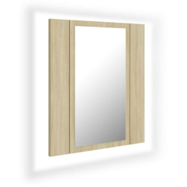 LED Bathroom Mirror Cabinet Sonoma Oak 40x12x45 cm - thumbnail 2