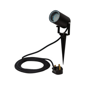 Lighting Onyx Water Resistant 230V 4W LED Outdoor Spotlight With Ground Spike and 3m Mains Cable
