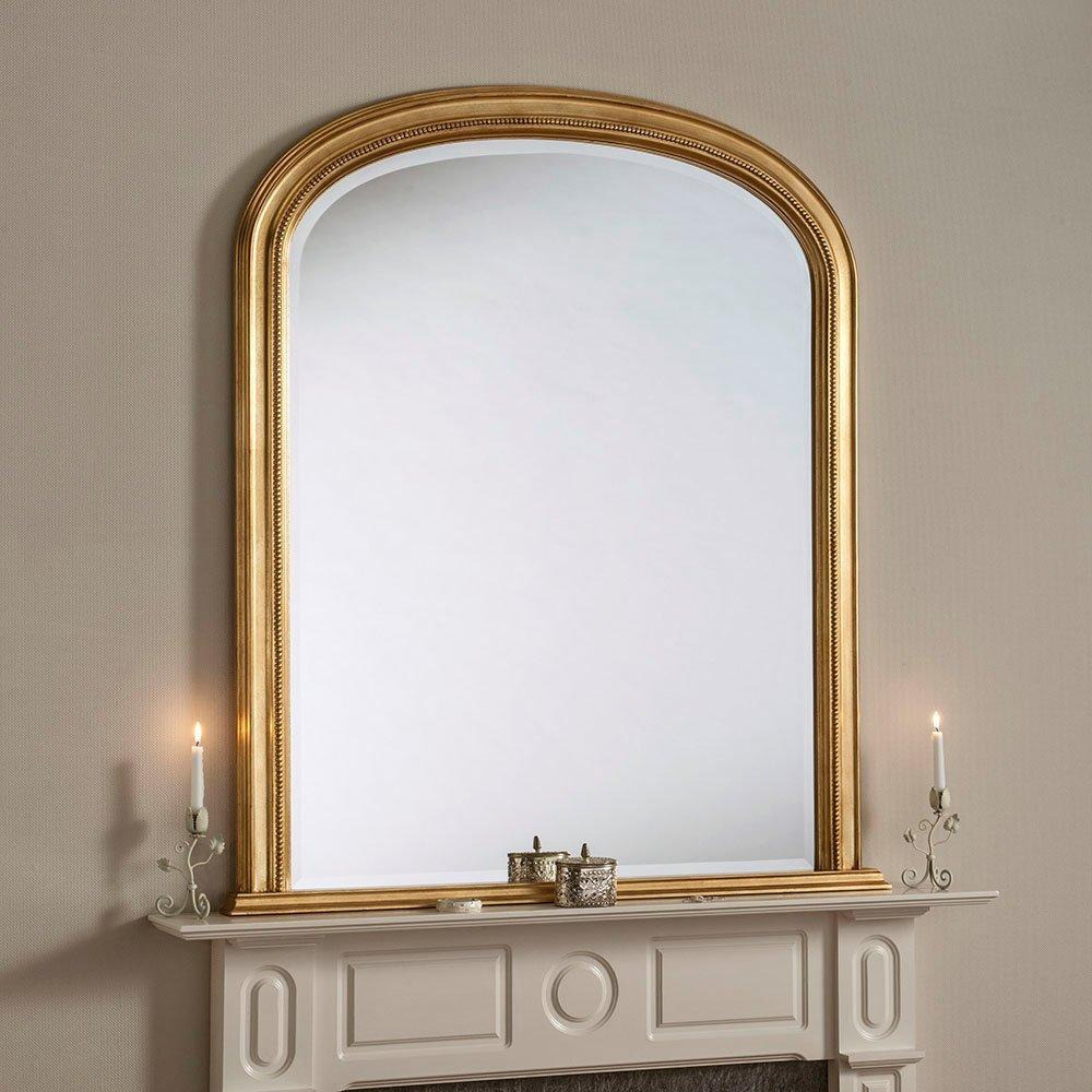 Beaded Overmantle mirror 112(w)x127cm(h) Silver - image 1