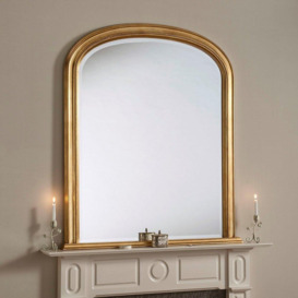 Beaded Overmantle mirror 112(w)x127cm(h) Silver
