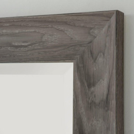 Rustic Grey Wood Effect Scooped Framed Mirror 76x61cm - thumbnail 2
