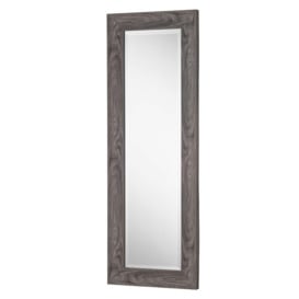 Rustic Grey Wood Effect Scooped Framed Mirror 130x46cm - thumbnail 3