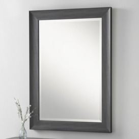 Charcoal Grey Scooped Framed Mirror 129.5x106.5cm