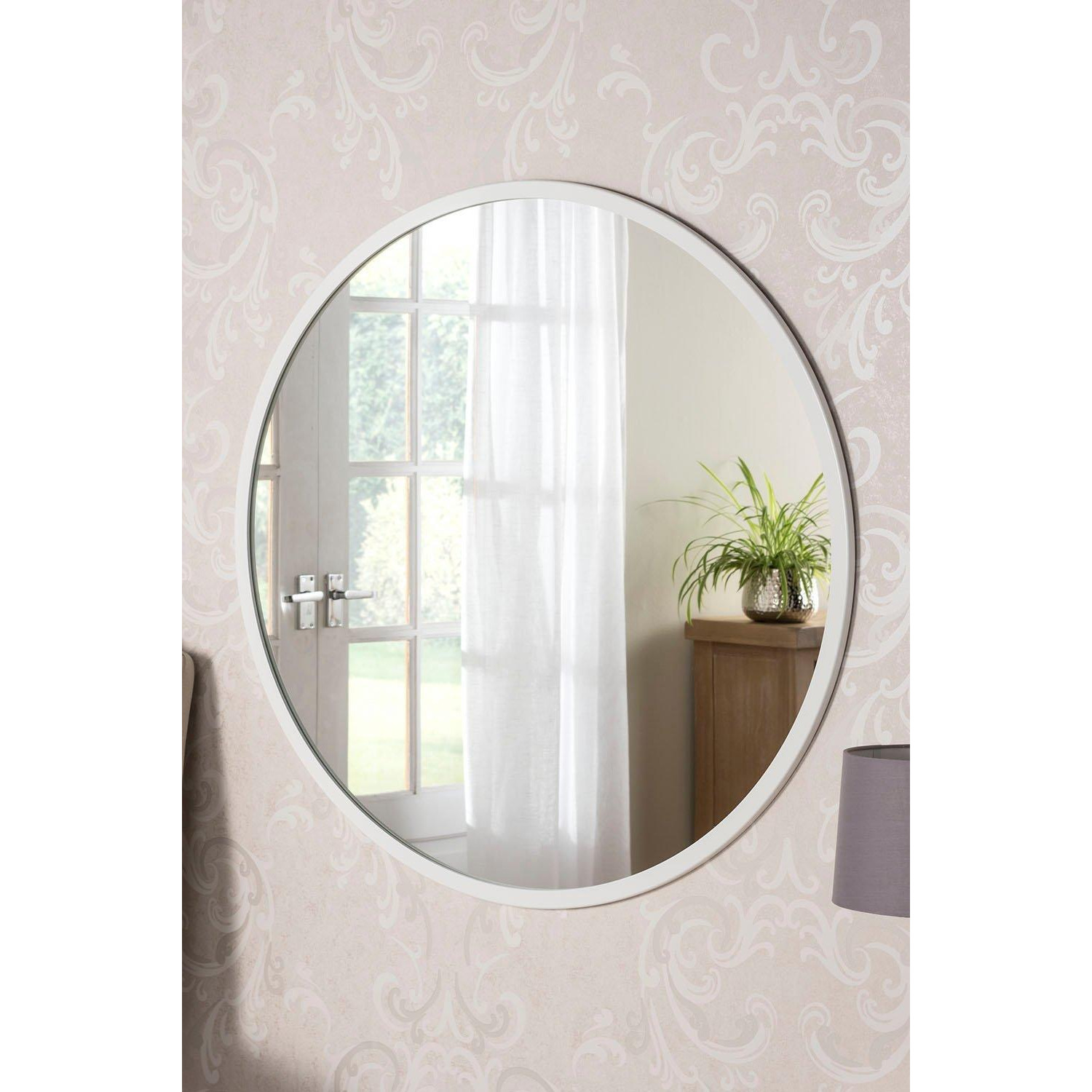 Round Wall Mirror White 90cm - image 1