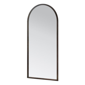 Dark Wood Full Length Arched Mirror 180x80cm - thumbnail 2