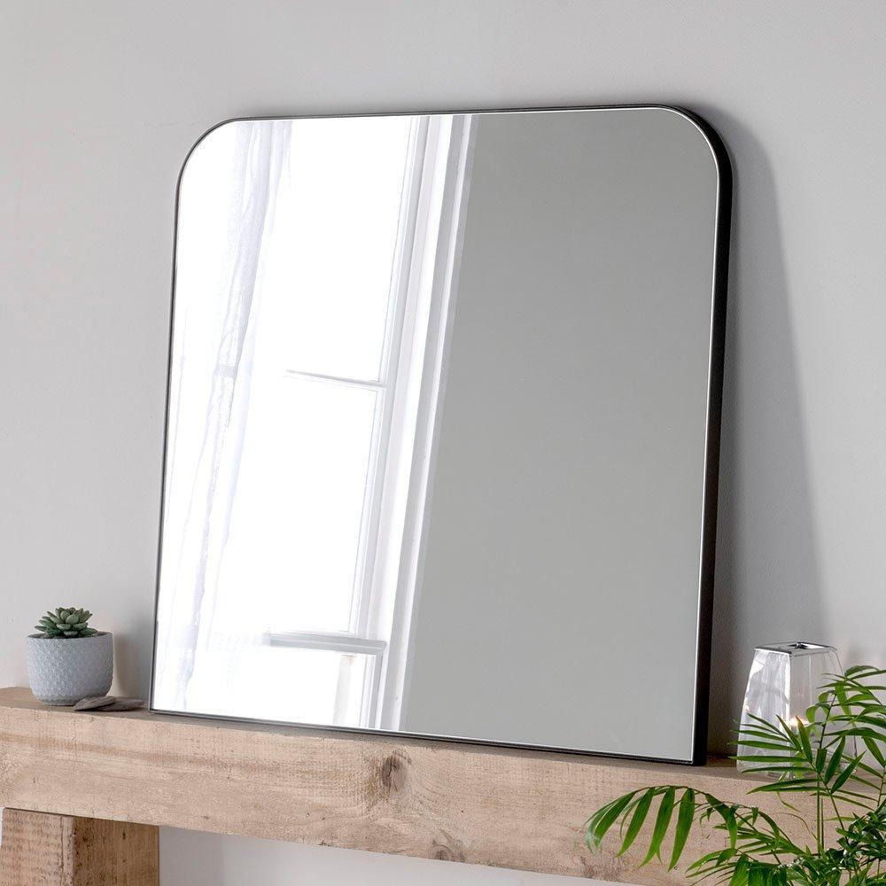 Minimal Large Black Mantle Mirror 100(w) x 100cm(h) - image 1