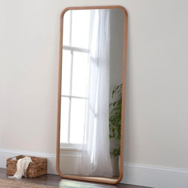 Oak Framed Curved Wall Mirror 180x80cm