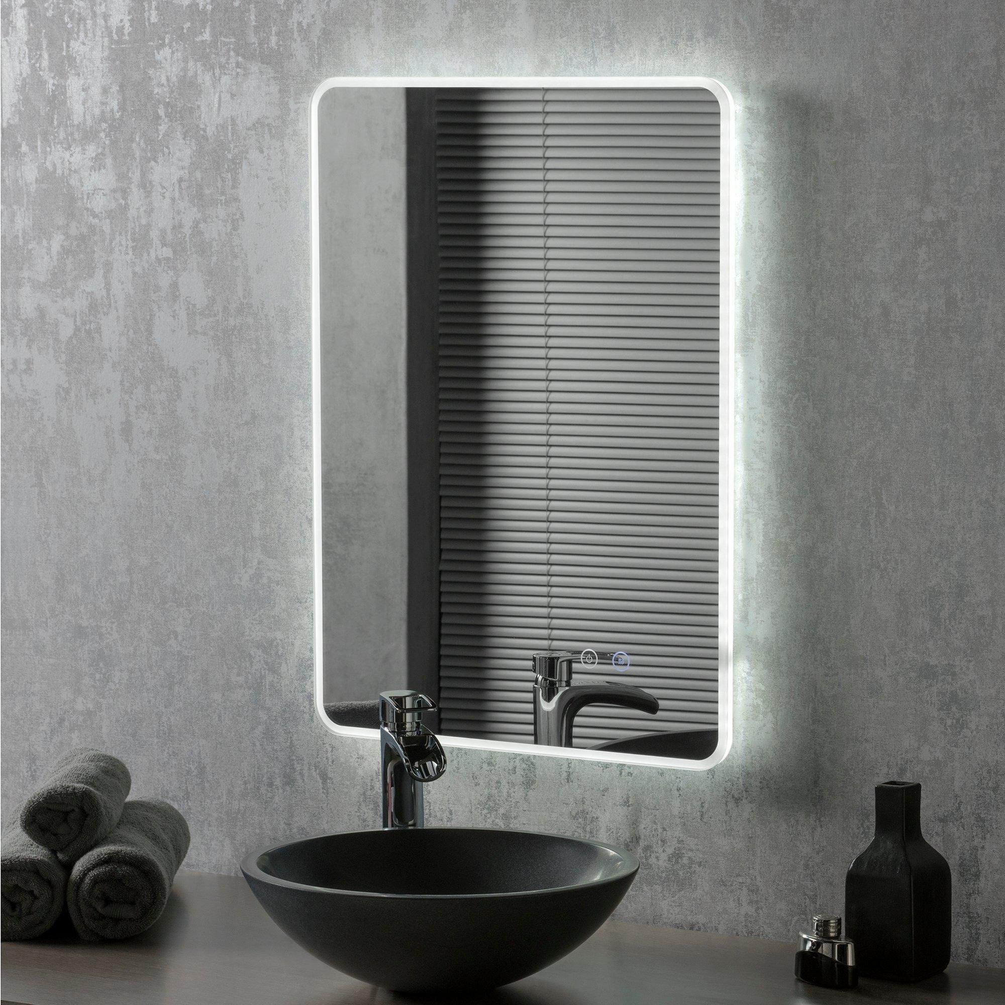 LED Minimal Bathroom Mirror 50(w) x 70cm(h) Dimmable With Anti-Fog - image 1