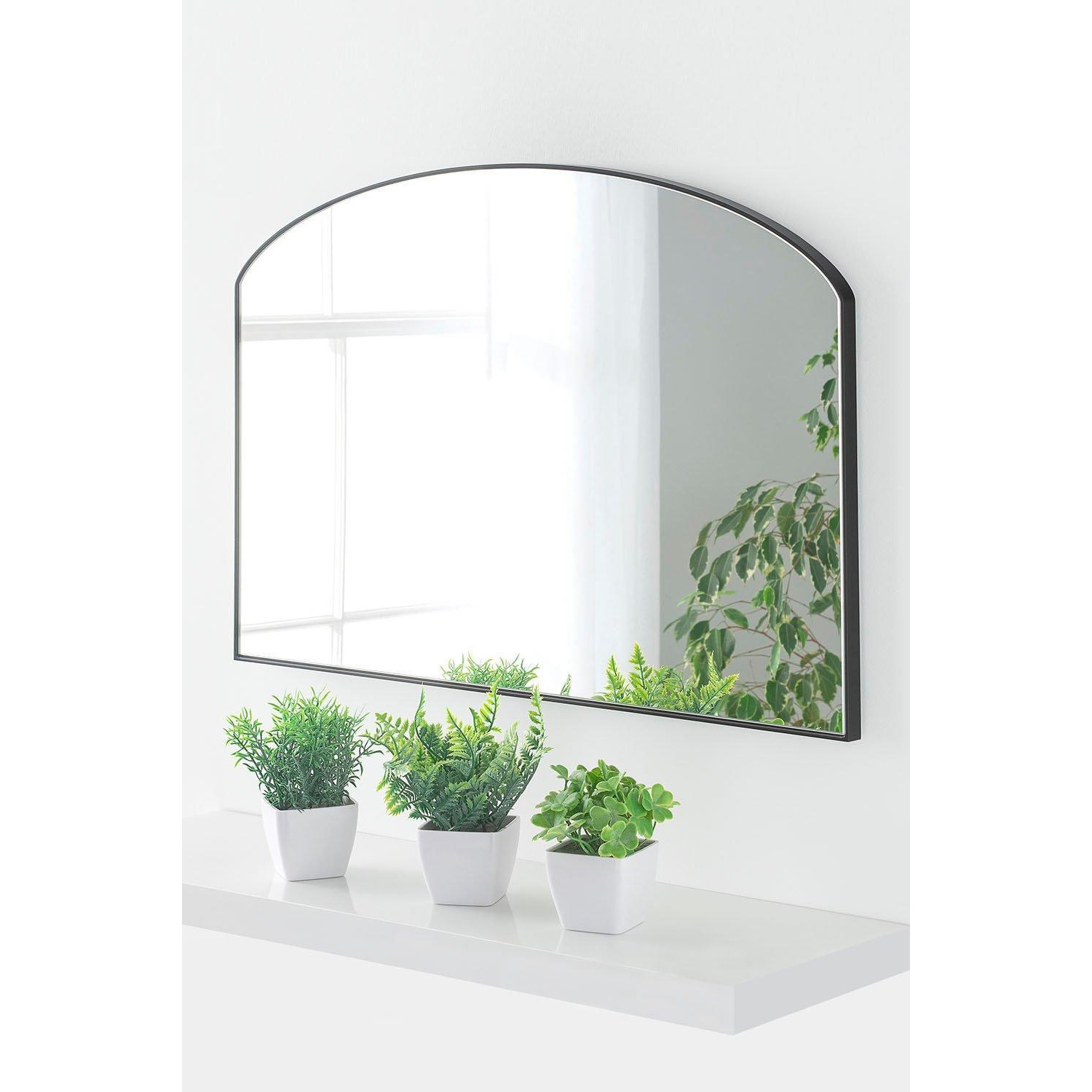 Minimal arched mirror Black 71(w) x 49cm(h) - image 1