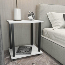 Gurnee Metal Side Table with Two Shelves Side End Table - thumbnail 3