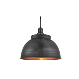Swan Neck Outdoor & Bathroom Dome Wall Light, 17 Inch, Pewter & Copper, Pewter Holder - thumbnail 2
