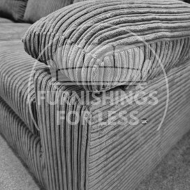 Delta Large Long Narrow 5 Seater Corner Sofa Right Hand Facing Jumbo Cord L Shape - thumbnail 3