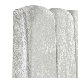 Claire Panel Luxury Crushed Velvet Upholstered Bed Frame Bling Silver - thumbnail 3