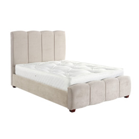 Claire Panel Luxury Crushed Velvet Upholstered Bed Frame Kensington Silver - thumbnail 2