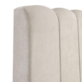 Claire Panel Luxury Crushed Velvet Upholstered Bed Frame Kensington Silver - thumbnail 3