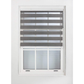 Dark Grey Adjustable Zebra Blinds - Day and Night Roller Blinds for Doors and Windows