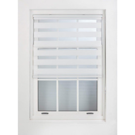 White Adjustable Zebra Blinds - Day and Night Roller Blinds for Doors and Windows