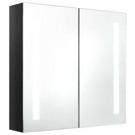 LED Bathroom Mirror Cabinet Shining Black 62x14x60 cm - thumbnail 2