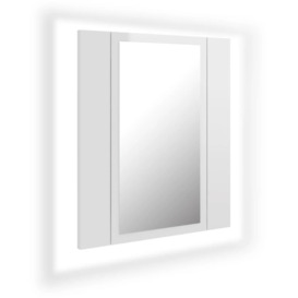 LED Bathroom Mirror Cabinet High Gloss White 40x12x45 cm - thumbnail 2