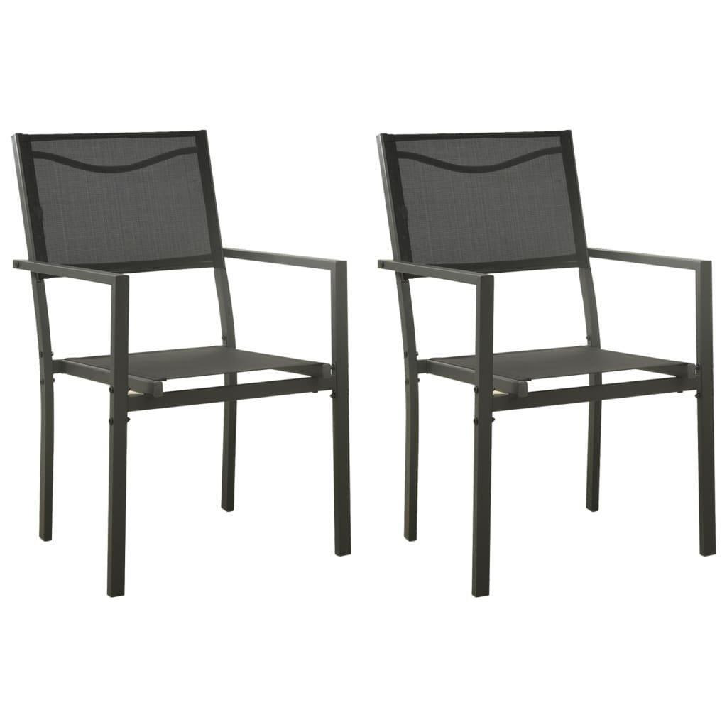 Garden Chairs 2 pcs Textilene and Steel Black and Anthracite - image 1