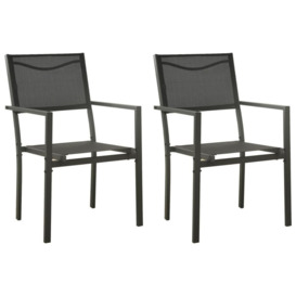 Garden Chairs 2 pcs Textilene and Steel Black and Anthracite - thumbnail 1