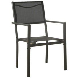 Garden Chairs 2 pcs Textilene and Steel Black and Anthracite - thumbnail 3