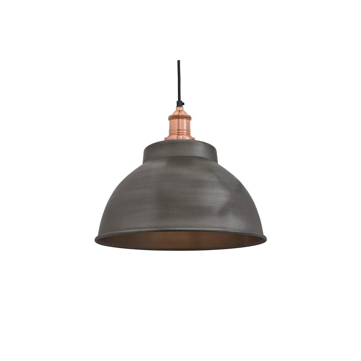 Brooklyn Dome Pendant, 13 Inch, Pewter, Copper Holder - image 1