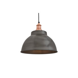 Brooklyn Dome Pendant, 13 Inch, Pewter, Copper Holder