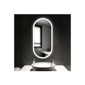 Modern Oval LED Wall Mirror Metal Framed - thumbnail 3