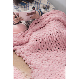 Chunky Knit Throw Blanket 80x100cm - thumbnail 3