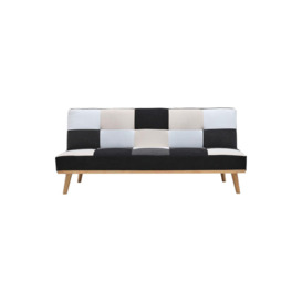 2-Seater Multicolour Checkered Sofa Bed - thumbnail 3