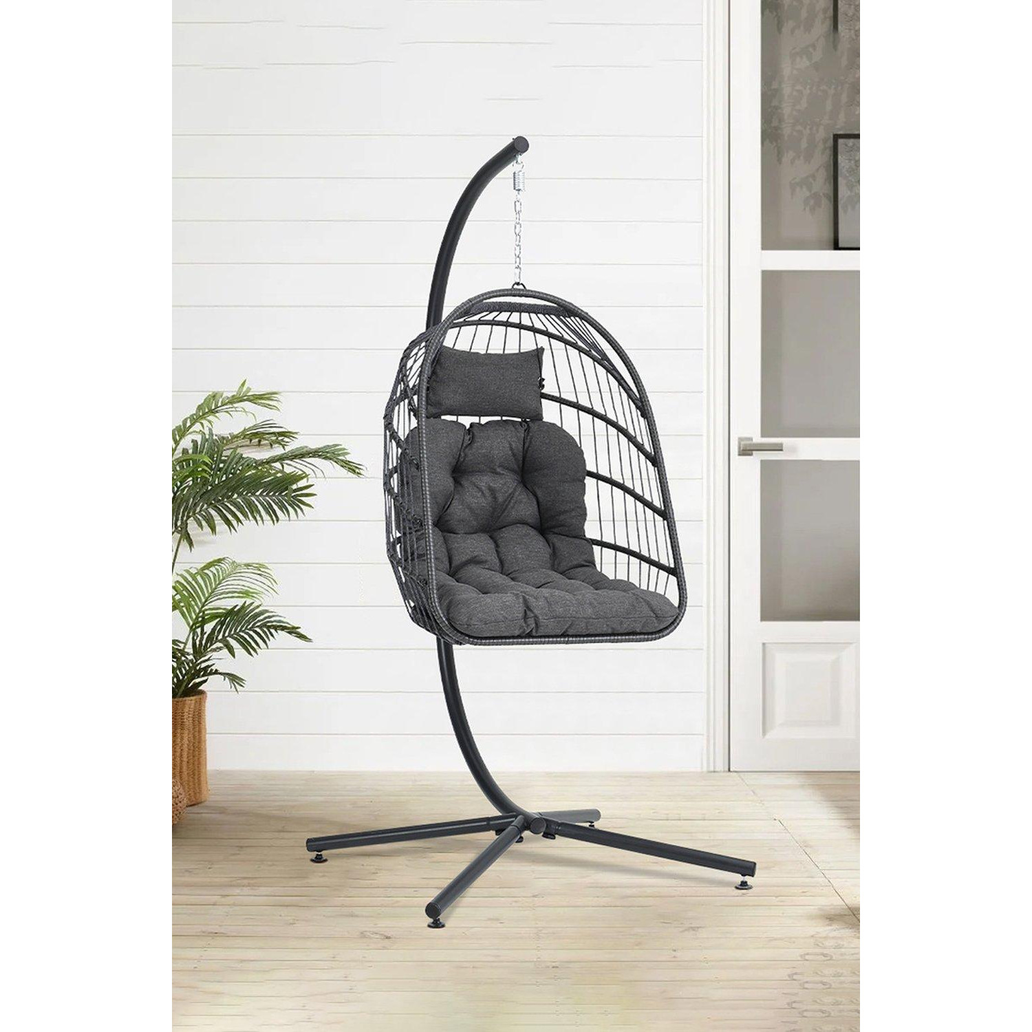 Hanging Chair with Stand and Cushion - image 1