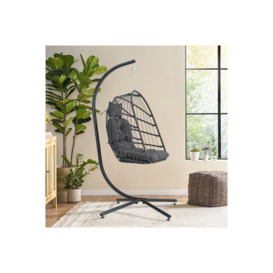 Hanging Chair with Stand and Cushion - thumbnail 2