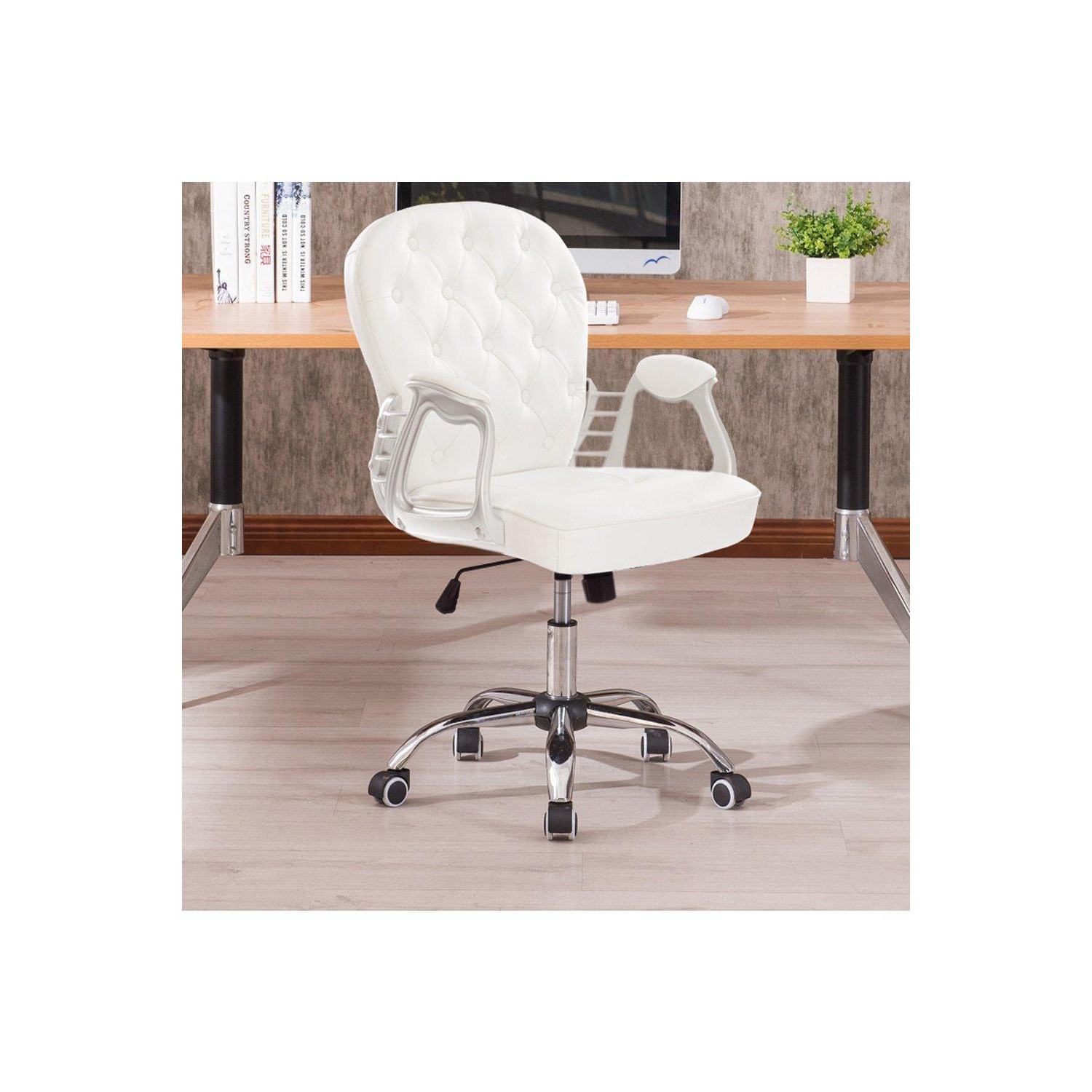 Faux Leather Ergonomic Office Chair with Wheels - image 1