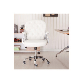 Faux Leather Ergonomic Office Chair with Wheels - thumbnail 2