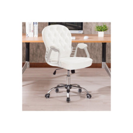 Faux Leather Ergonomic Office Chair with Wheels - thumbnail 1
