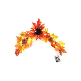 Halloween Thanksgiving Maple Leaves Door Pendant Artificial Sunflower Floral Swag for Front Door - thumbnail 2