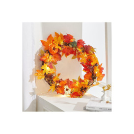 Fall Wreath for Front Door Halloween Thanksgiving Decoration