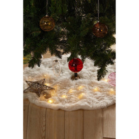 D78cm Snow White Plush Christmas Tree Skirt for Holiday Decoration