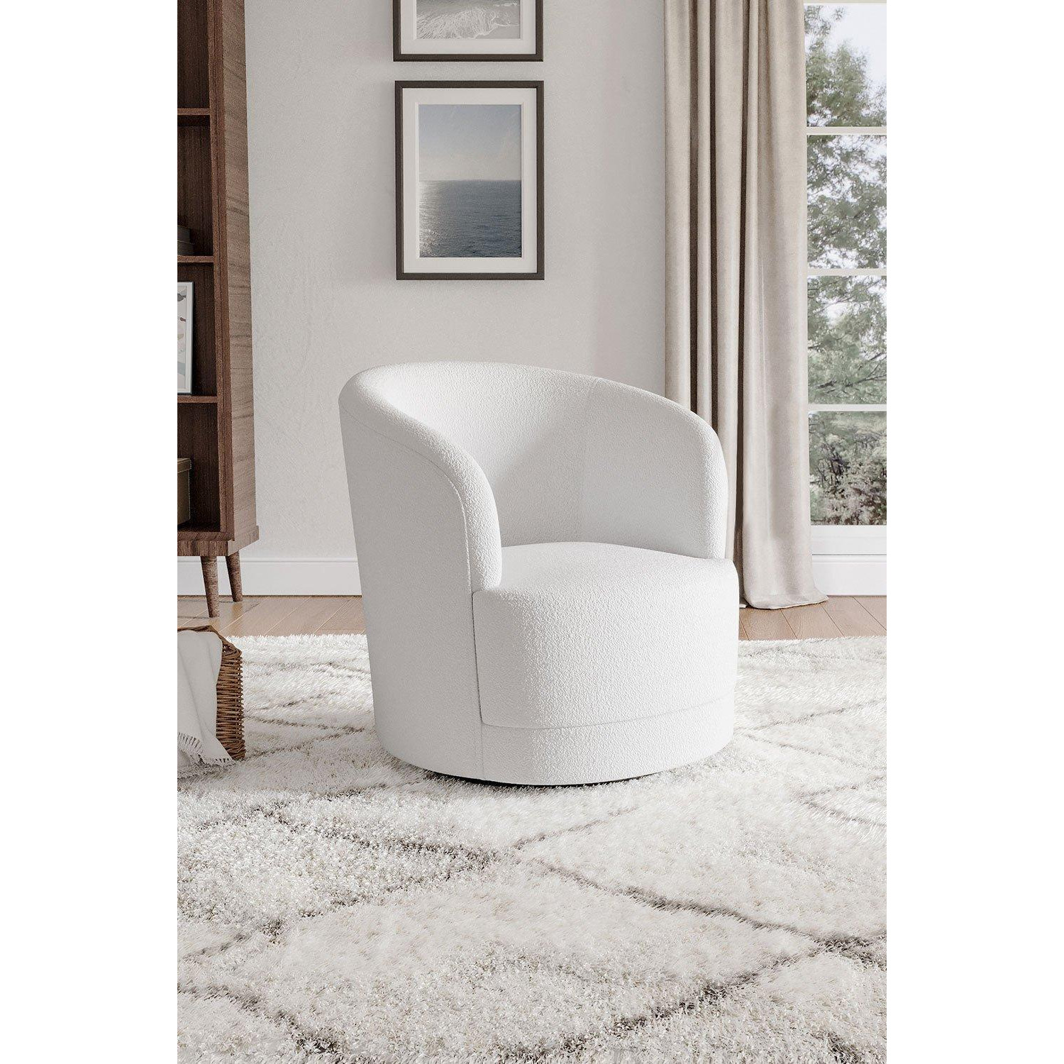 Teddy Velvet Upholstered Swivel Barrel Chair - image 1