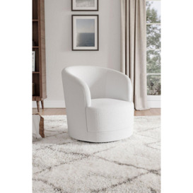Teddy Velvet Upholstered Swivel Barrel Chair
