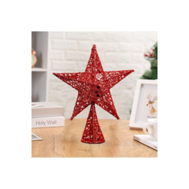 Wrought Iron Christmas Tree Topper Star Ornament Home Decor