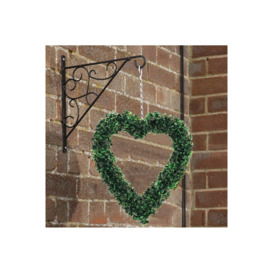Artificial Boxwood Green Leaves Heart Wreath Decoration - thumbnail 3