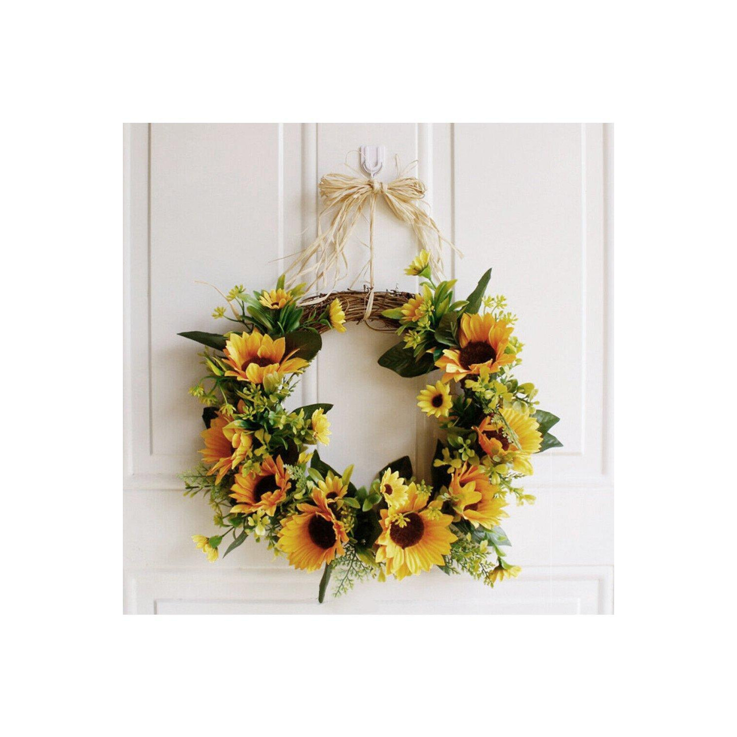 Artificial Sunflower Wreath Hanging Garland for Wedding Decoration - image 1