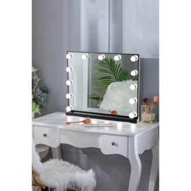 Hollywood Vanity Mirror with 13 Bulbs, Modern LED Makeup Vanity Bathroom Mirror with Three Color Changing Temperature Adjustment Light, 52*42cm