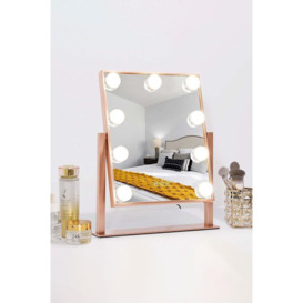 Touch Control Design Hollywood Vanity Tabletop Mirror with 9 LED Light Bulbs ,30.5*35.5cm - thumbnail 1
