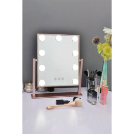Touch Control Design Hollywood Vanity Tabletop Mirror with 9 LED Light Bulbs ,30.5*35.5cm - thumbnail 2